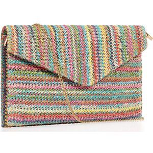 2912 Summer Woven Straw Clutch Purse ,Elegant Beach Crossbody Bag, Boho